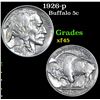 Image 1 : 1926-p Buffalo Nickel 5c Grades xf+