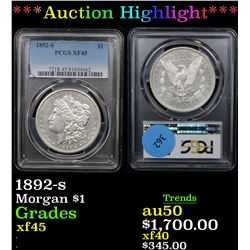 ***Auction Highlight*** PCGS 1892-s Morgan Dollar $1 Graded xf+ By PCGS (fc)