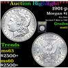 Image 1 : ***Auction Highlight*** 1901-p Morgan Dollar $1 Graded Select Unc By USCG (fc)