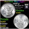 Image 1 : ***Auction Highlight*** 1898-p Morgan Dollar $1 Graded GEM++ Unc By USCG (fc)