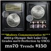 Image 1 : 2002-p Olympic Salt Lake Modern Commem Dollar $1 Graded ms70, Perfection By USCG