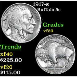 1917-s Buffalo Nickel 5c Grades vf++