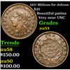 Image 1 : 1837 Millions for defense Hard Times Token 1c Grades Select AU