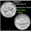 Image 1 : 1938-d Jefferson Nickel 5c Grades Choice Unc