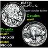 Image 1 : 1937-p Buffalo Nickel 5c Grades GEM++ Unc