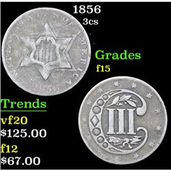 1856 Three Cent Silver 3cs Grades f+