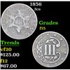 Image 1 : 1856 Three Cent Silver 3cs Grades f+