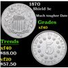 Image 1 : 1870 Shield Nickel 5c Grades xf