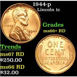 1944-p Lincoln Cent 1c Grades GEM++ RD