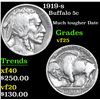 Image 1 : 1919-s Buffalo Nickel 5c Grades vf+