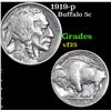 Image 1 : 1919-p Buffalo Nickel 5c Grades vf+