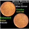 Image 1 : Blank Planchet Lincoln Cent 1c Grades Select Unc RB