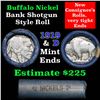 Image 1 : Buffalo Nickel Shotgun Roll in Old Bank Style Wrapper 1919 & d Mint Ends (fc)