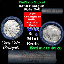 Buffalo Nickel Shotgun Roll in Old Bank Style Wrapper 1923 & s Mint Ends (fc)