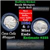 Image 1 : Buffalo Nickel Shotgun Roll in Old Bank Style Wrapper 1924 & s Mint Ends (fc)