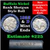 Image 1 : Buffalo Nickel Shotgun Roll in Old Bank Style Wrapper 1923 & d Mint Ends . .