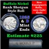 Image 1 : Buffalo Nickel Shotgun Roll in Old Bank Style Wrapper 1925 & d Mint Ends . .