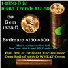 Image 1 : Full roll of 1958-d Lincoln Cents 1c Uncirculated Condition . .