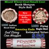 Image 1 : Mixed small cents 1c orig shotgun roll, 1858 Flying Eagle Cent, 1898 Indian Cent other end