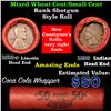 Image 1 : Mixed small cents 1c orig shotgun roll, 1919-s Wheat Cent, 1899 Indian Cent other end