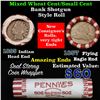 Image 1 : Mixed small cents 1c orig shotgun roll, 1857 Flying Eagle, 1895 Indian Cent other end