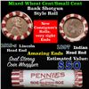 Image 1 : Mixed small cents 1c orig shotgun roll,1919-s Wheat Cent, 1892 Indian Cent other end