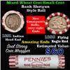 Image 1 : Mixed small cents 1c orig shotgun roll, 1858 Flying Eagle, 1891 Indian Cent other end