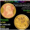 Image 1 : ***Auction Highlight*** Take Ayer's Pills, 3c Rose (EP9) Encased Postage 3c Grades vf++ (fc)