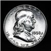 Image 2 : 1958-d Franklin Half Dollar 50c Grades Choice Unc+ FBL