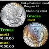 Image 1 : 1887-p Rainbow toned Morgan Dollar $1 Grades Select Unc