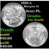 Image 1 : 1881-s Morgan Dollar $1 Grades Unc Details