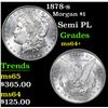 Image 1 : 1878-s Morgan Dollar $1 Grades Choice+ Unc