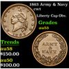 Image 1 : 1863 Army & Navy Civil War Token 1c Grades Select AU