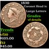 Image 1 : 1830 Coronet Head Large Cent 1c Grades vf details