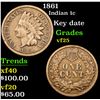 Image 1 : 1861 Indian Cent 1c Grades vf+