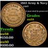 Image 1 : 1863 Army & Navy Civil War Token 1c Grades Select AU