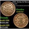 Image 1 : 1863 Army & Navy Civil War Token 1c Grades Select Unc BN