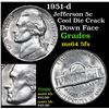 Image 1 : 1951-d Jefferson Nickel 5c Grades Choice Unc 5fs