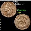 Image 1 : 1887 Indian Cent 1c Grades vg, very good