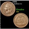 Image 1 : 1881 Indian Cent 1c Grades f+