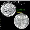 Image 1 : 1941-p Mercury Dime 10c Grades Select+ Unc