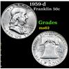 Image 1 : 1959-d Franklin Half Dollar 50c Grades Select Unc