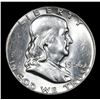 Image 2 : 1956-p Franklin Half Dollar 50c Grades Select Unc