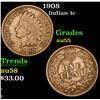 Image 1 : 1908 Indian Cent 1c Grades Choice AU