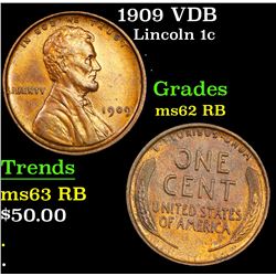 1909 VDB Lincoln Cent 1c Grades Select Unc RB