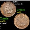 Image 1 : 1901 Indian Cent 1c Grades Choice AU/BU Slider