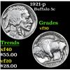 Image 1 : 1921-p Buffalo Nickel 5c Grades vf++