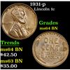 Image 1 : 1931-p Lincoln Cent 1c Grades Choice Unc BN