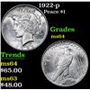 Image 1 : 1922-p Peace Dollar $1 Grades Choice Unc