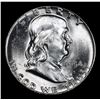 Image 2 : 1954-p Franklin Half Dollar 50c Grades Choice Unc FBL